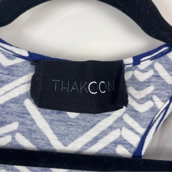 Thakoon Blue Abstract Print Front Pocket Sleeveless Racerback Tank Top Size XS - Picture 3 of 6